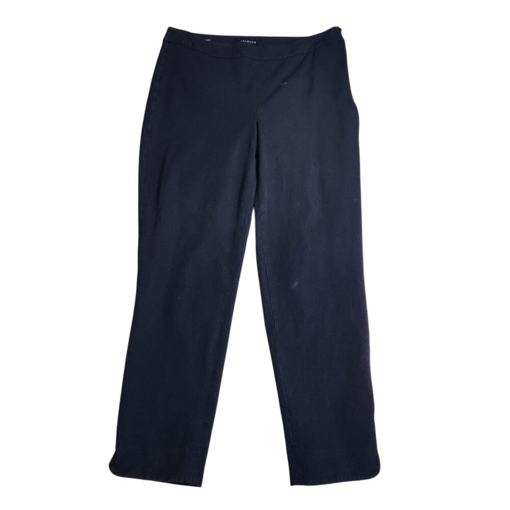 Talbots Chatham Curvy Side Zip Ankle Pants Black Slim Fit Womens Size 8